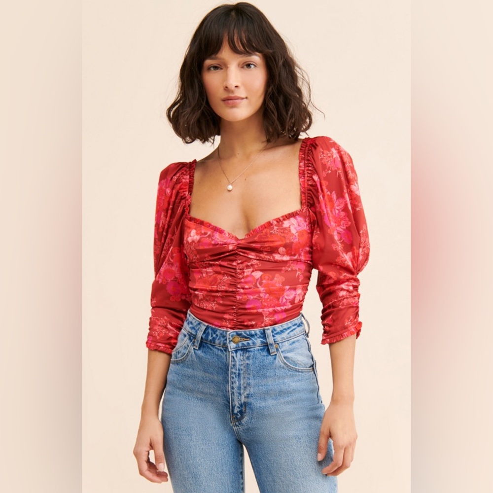 For Love & Lemons 🍋 Monet Ruched Bodysuit